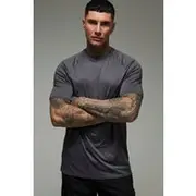 Mens Charcoal Tall Man Active Lightweight Essentials Gym Regular Fit Raglan T-shirt
