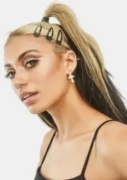 Golden Holy Light Cross Earrings