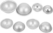 HAWILLOSCH 4 Pairs Bath Salt Ball Spherical Square Cake Tins for Baking Mini Bath Ball Cake Sponges Cake Cake Pan Sphere Cake Mould Balls Soap Aluminum Alloy Silver