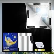 Blackout Blind, 200 X 145 CM Portable Blackout Blind Stick on Blackout Blinds for Windows, Temporary Blackout Curtains Cutting any Size Shape for Bedroom, Indoor and Outdoor（Black）