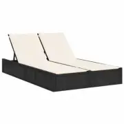 Double Sun Lounger Outdoor Garden Patio Pool Rattan Cushions Lounge Daybed Chair