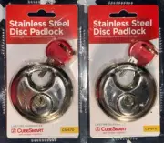 2 CubeSmart Stainless Steel 2 ¾" Disc Padlock CS-670 2 Packs each with 2 Keys