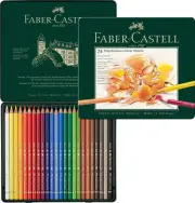 Faber-Castell 24-Piece Polychromos Colored Pencil Set-Metal Tin G11