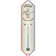 Nostalgic Art 28x6.5cm Wall Thermometer Metal Ford Mustang Horse & Stripes Logo