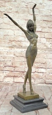 BRONZE ART DECO NOUVEAU SCULPTURE CHIPARUS LARGE MARBLE BASE FIGURINE HOME GIFT