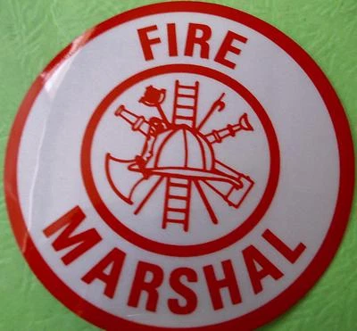 FIRE MARSHAL 3" RED & WHITE CIRCLE DECAL STICKER