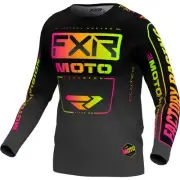 FXR Clutch 24 Youth MX Offroad Jersey Black/Sherbert