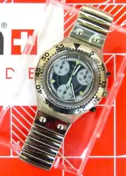 NOS SWATCH Aqua Chrono "Space Trip" SEK107 '96 NEVER WORN ,box twisty bracelet