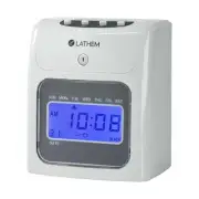 Lathem 400E-KIT Top-Feed Electronic Time Clock Bundle Kit Time Clock, Gray, 8...