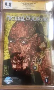 Michael Jordan #1 Kyle Willis Exclusive Collage Trade #56/100 Remark Graded 9.8