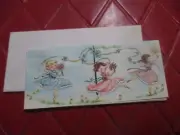 NEW UNUSED Vintage DANCING GIRLS GET WELL Card & Envelope - 1950's - #102