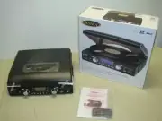 JENSEN JTA-460 BELT DRIVE STEREO TURNTABLE W MP3 ENCODING AM/FM SD CARD USB -NEW