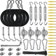 10ft Length with 4pcs Sun Shade Sail Hardware Kit Extension Nylon Wire Rope,Shad