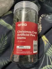Christmas Craft Artificial Pine Stems 15pcs Freepost Acc666