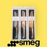 Smeg knives set Of 3 (Bread Knife Chef's Knife And Santkou Knife) QLD STOCK