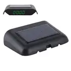 ✦ Green Light Car Digital Clock Auto Truck Solar Powered Time Date Temperature