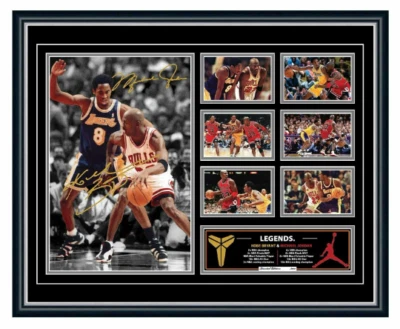 Legends Michael Jordan Kobe Bryant Signed Limited Edition Framed Memorabilia (2)