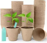96 Pack Seed Starter Tray Peat Pots Kits, 2.4'' Biodegradable Compostable Planti