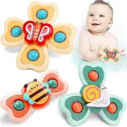 3pcs Baby Suction Cup Spinner Fidget Toys Spinning Butterfly Toddler Bath Toy Gifts
