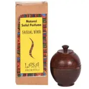 Natural Lasa Aromatics SandalWood Wooden Jar Solid Perfume 6gm
