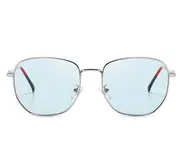 G132 Outdoor Cycling TAC Ocean Film Polarized Color-changing Sunglasses Silver Frame To Blue Flat Glasses for Men and Women