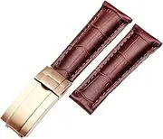 [EKSIL] 20mm Calf Watch Bands Strap For Rolex Datejust Day Date Genuine Cowhide Leather Straps Watch Bracelet For Daytona Folding Clasp