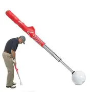 Golf Swing Trainer,Stretchable Swing Training Device With Sound-Emitting Swing Rod Aids With Ergonomic Grip Color Red