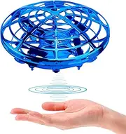 BlueFire Mini Drone for Kids Hand-Controlled Flying Ball Portable Pocket Quadcopter with 360°Rotating and Shinning LED Lights UFO Toy Intelligence Sensor Aircraft Flying Toy for Boys(Blue)