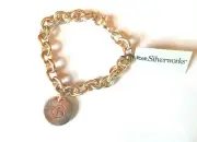 Vintage Belk Silverworks Collectable Silver Tone Initial B Chain Charm Bracelet
