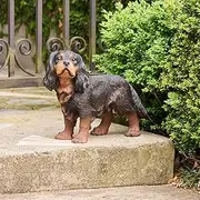 [Northcote Pottery] King Charles Dog Resin Statue, Black/Tan