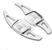 Car Steering Wheel Shift Paddles for T&iguan MK2 Golf7 8 MK7.5 Variant Alltrack MK7 T-Cross Passat B8 Car Steering Wheel Shift Paddle Cover Shift Extension Rod HTEOPOEKFR(Silver)