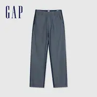 在飛比找momo購物網優惠-【GAP】男裝 直筒卡其褲-藍灰色(887968)