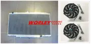 QLD-3Row Aluminum Radiator + Fans for Nissan GU PATROL Y61 PETROL 4.5L MT 1997+