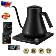 Precision Electric Gooseneck Kettle with ±1℉ Temp Control - Matte Black 0.9L