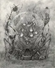 Bumblebee Memorial | Surreal Graphite drawing | art print by Alex Dakos