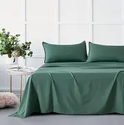 Gioia Casa Bamboo Microfibre Sheet Set - Breathable, Moisture-Wicking & Hypoallergenic for All-Season Comfort (Green, King Single)
