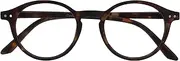 OPULIZE Rey Reading Glasses - Round Retro Frame - Men Women - Spring Hinges - R56, Matte brown tortoiseshell, +1.00 Dioptrien