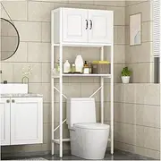 SPXMQSS Washing Machine Storage Unit, Over Toilet Storage Unit with Doors, Bathroom Storage Shelf with Cabinet Freestanding Toilet Space Saver,for Laundry Room Balcony,70x30x175cm A