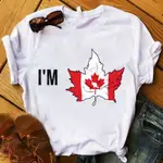 CANADA DAY MAPLE LEAF FLAG T SHIRT 加拿大楓葉旗印花女式T恤