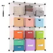 12 Cube Storage Organizer, Storage Cube Shelves for Clothes, DIY Stackable Pl...