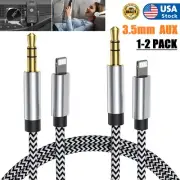 1/2x iPhone Auxiliary Cable 3.5mm Car AUX Stereo Audio Cable Compatible Adapter