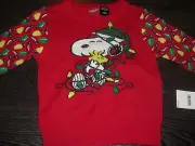 NEW NWT Peanuts Snoopy christmas sweater top 0-3 m