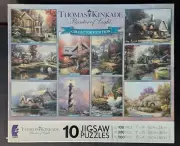 New Sealed Thomas Kinkade Painter of Light Collector's Edition 10 Puzzles 1 Box