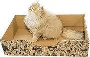 Cat Scratcher Cardboard Box - Extra Large 5 in 1 Durable Cat Scratching Pads with Insert - Eco-Friendly Design - Scratch Pad for Indoor Cats - Promote Healthy Cat Scratch Behavior 52 x 30 x 12.5 cm