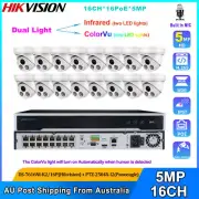 Hikvision 12MP 16CH 16PoE CCTV System 5MP ColorVu IR Smart Dual Light IP Camera
