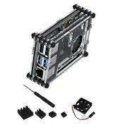Acrylic Transparent Case with Cooling Fan for Raspberry Pi 4B