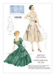 Vogue Sewing Pattern 9106 Misses Ladies Dress Belt Size 14-22 Uncut Vintage 1952