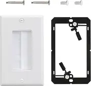 XGGYA Plastic Bracket 1gang Black and Brush Wall Plate White 2pc