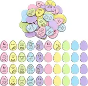 FYSUIMU 40 Pcs Easter Egg Wooden Tokens Pastel Colors Wood Cutouts Egg Shape Crafts Game Tokens for Student Teacher Spring Home Classroom Reward