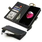 For Apple iPhone Xs Max/13 Pro Max -Black Zipper Wallet Soft Pocket Purse Case